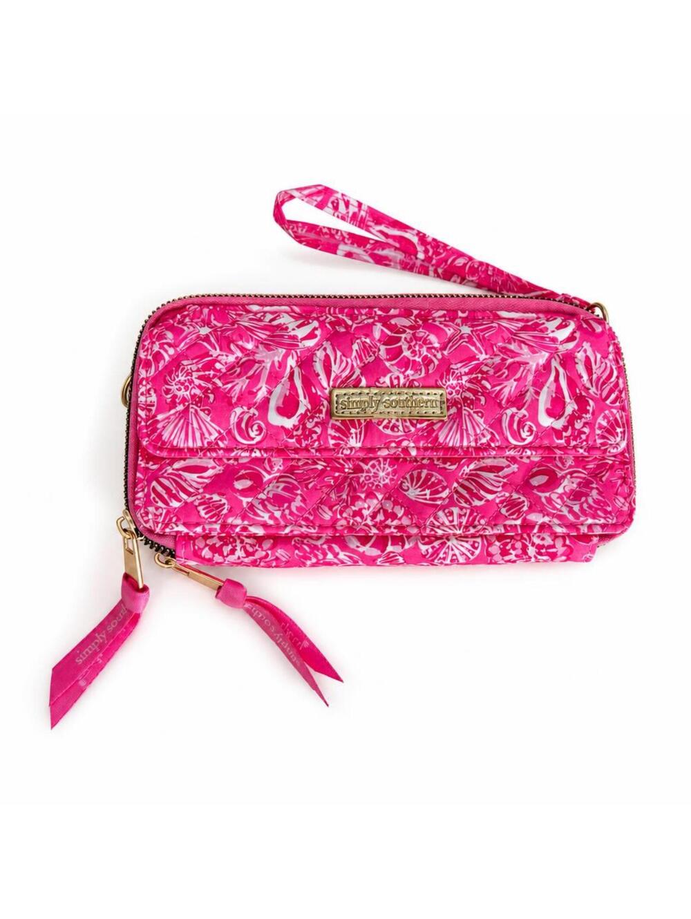 Simply Southern Pink Quilted Wallet with Shell Pattern